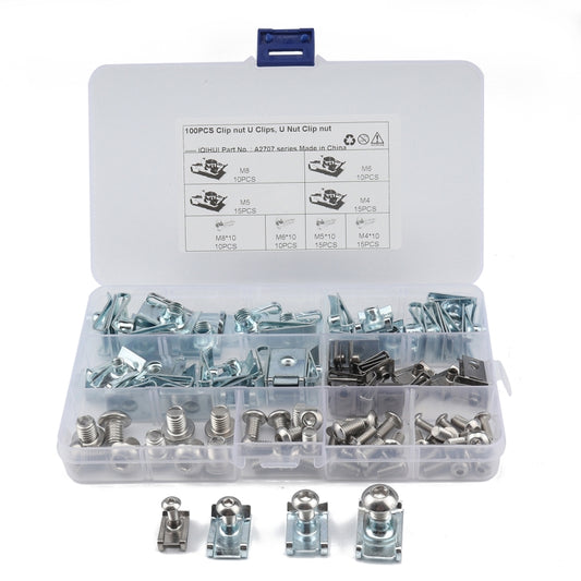 100 PCS B Nut Kit Spire Clips Zinc Speed Fasteners Lug Nuts - Nuts & Bolts by PMC Jewellery | Online Shopping South Africa | PMC Jewellery | Buy Now Pay Later Mobicred