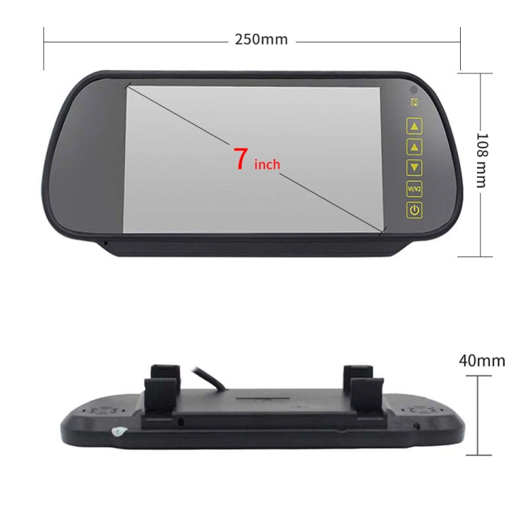 PZ506 Car Waterproof Reversing View Camera + 7 inch Rearview Monitor for Mercedes Benz - Rear View Cameras by PMC Jewellery | Online Shopping South Africa | PMC Jewellery | Buy Now Pay Later Mobicred