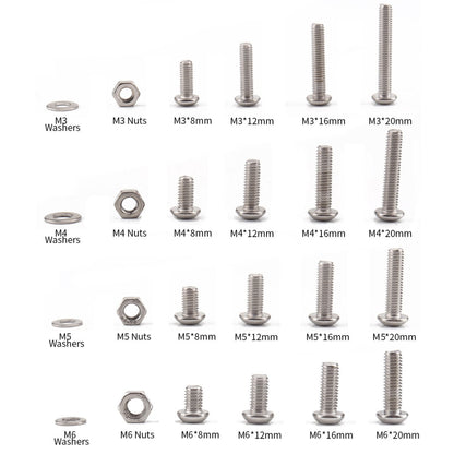 520 PCS 304 Stainless Steel Screws and Nuts Hex Socket Head Cap Screws Gasket Wrench Assortment Set Kit - Booster Cable & Clip by PMC Jewellery | Online Shopping South Africa | PMC Jewellery | Buy Now Pay Later Mobicred