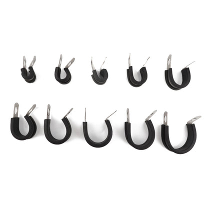 10 PCS Car Rubber Cushion Pipe Clamps Stainless Steel Clamps, Size: 1/2 inch (13mm) - Booster Cable & Clip by PMC Jewellery | Online Shopping South Africa | PMC Jewellery | Buy Now Pay Later Mobicred