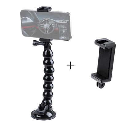 Extended Suction Cup Jaws Flex Clamp Mount with Cold Shoe Phone Clamp (Black) - Holder by PMC Jewellery | Online Shopping South Africa | PMC Jewellery | Buy Now Pay Later Mobicred
