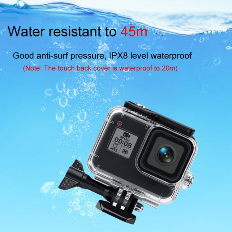45m Waterproof Case + Touch Back Cover for GoPro HERO8 Black - Waterproof Cases by PMC Jewellery | Online Shopping South Africa | PMC Jewellery | Buy Now Pay Later Mobicred