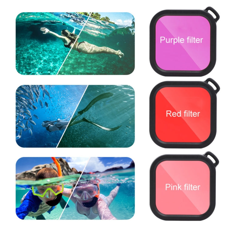 45m Waterproof Case + Touch Back Cover + Color Lens Filter for GoPro HERO8 Black (Red) - Waterproof Cases by PMC Jewellery | Online Shopping South Africa | PMC Jewellery | Buy Now Pay Later Mobicred