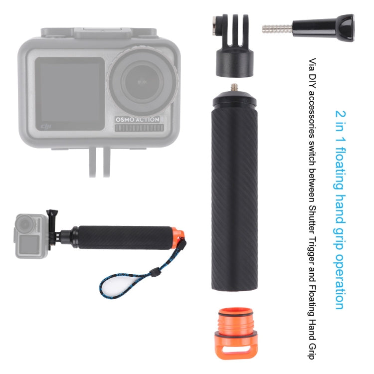 Shutter Trigger + Floating Hand Grip Diving Buoyancy Stick with Adjustable Anti-lost Strap & Screw & Wrench for DJI Osmo Action -  by PMC Jewellery | Online Shopping South Africa | PMC Jewellery | Buy Now Pay Later Mobicred