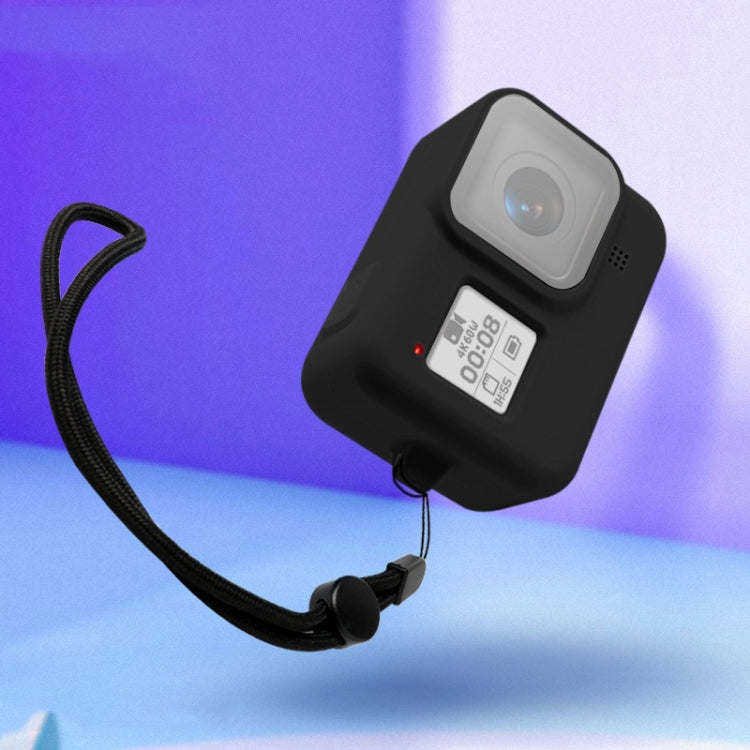 Silicone Protective Case Cover with Wrist Strap for GoPro HERO8 Black(Black) - Silicone Cases by RUIGPRO | Online Shopping South Africa | PMC TechLife | Buy Now Pay Later Mobicred