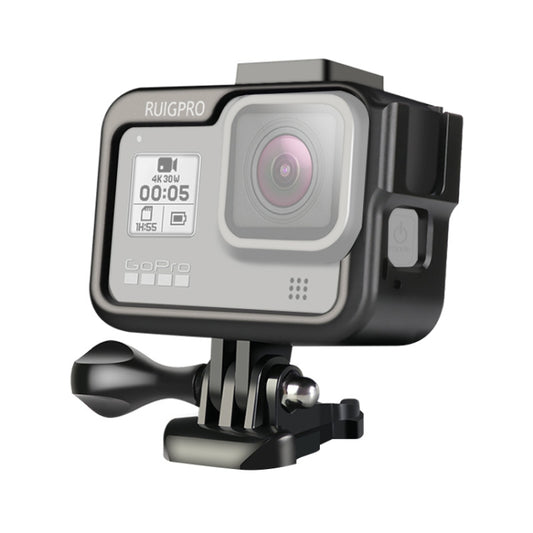RUIGPRO for GoPro HERO8 Black Aluminium Alloy Standard Border Frame Mount Protective Case with Buckle Basic Mount & Screw(Black) - Protective Frame by RUIGPRO | Online Shopping South Africa | PMC Jewellery | Buy Now Pay Later Mobicred