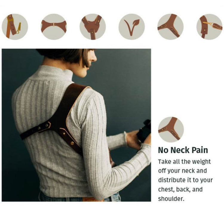 Quick Release Anti-Slip Shoulder Leather Harness Camera Strap with Metal Hook for SLR / DSLR Cameras (Left Shoulder) - free shipping - PMC TechLife - Order now!