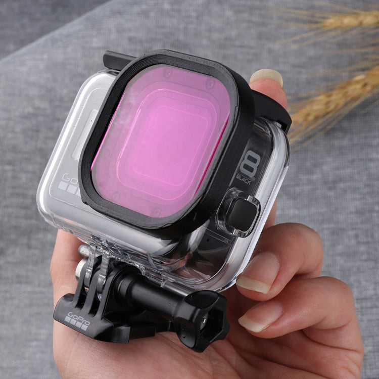 Square Housing Diving Color Lens Filter for GoPro HERO8 Black Original Waterproof Housing (Purple) - Lens Filter by PMC Jewellery | Online Shopping South Africa | PMC Jewellery | Buy Now Pay Later Mobicred