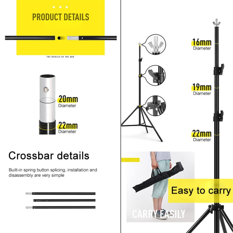 200x200cm Photo Studio Background Support Stand Backdrop Crossbar Bracket Kit - free shipping - PMC TechLife - Order now!