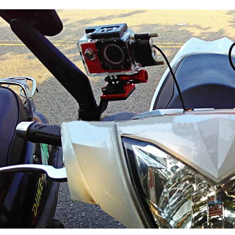 Motorcycle Rearview Mirror CNC Aluminum Alloy Stent Fixed Bracket Holder forGoPro Hero12 Black / Hero11 /10 /9 /8 /7 /6 /5, Insta360 Ace / Ace Pro, DJI Osmo Action 4 and Other Action Cameras(Gold) - Bicycle Handlebar Mount by PMC Jewellery | Online Shopping South Africa | PMC Jewellery | Buy Now Pay Later Mobicred