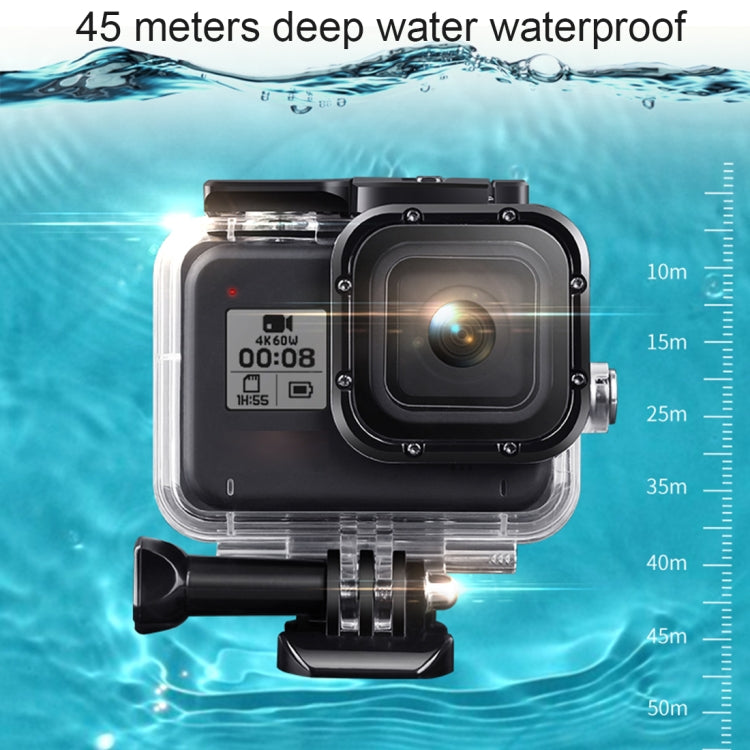 For GoPro HERO8 Black 45m Waterproof Housing Protective Case with Buckle Basic Mount & Screw & Floating Bobber Grip & Strap & Anti-Fog Inserts(Transparent) - Waterproof Cases by PMC Jewellery | Online Shopping South Africa | PMC Jewellery | Buy Now Pay Later Mobicred