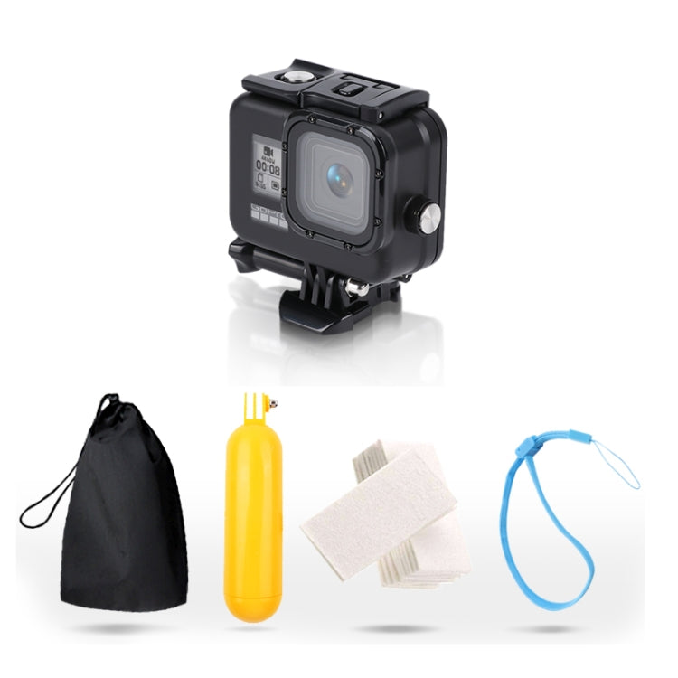 For GoPro HERO8 Black 45m Waterproof Housing Protective Case with Buckle Basic Mount & Screw & Floating Bobber Grip & Strap & Anti-Fog Inserts(Black) - Waterproof Cases by PMC Jewellery | Online Shopping South Africa | PMC Jewellery | Buy Now Pay Later Mobicred