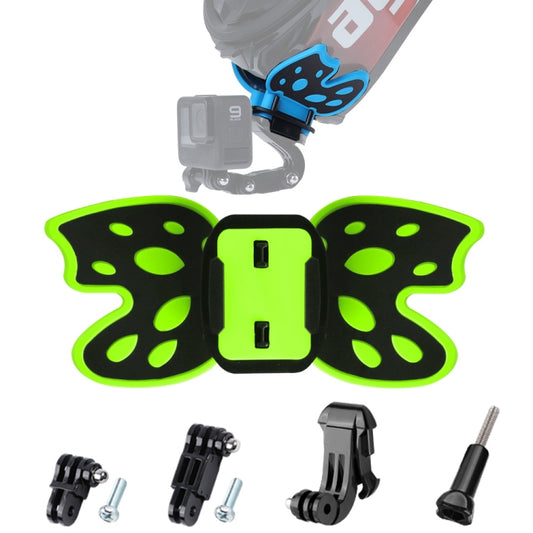 Butterfly Helmet Mount Adapter with 3-Way Pivot Arm & J-Hook Buckle & Long Screw for GoPro Hero12 Black / Hero11 /10 /9 /8 /7 /6 /5, Insta360 Ace / Ace Pro, DJI Osmo Action 4 and Other Action Cameras (Fluorescent Green) - Helmet Mount by PMC Jewellery | Online Shopping South Africa | PMC Jewellery | Buy Now Pay Later Mobicred
