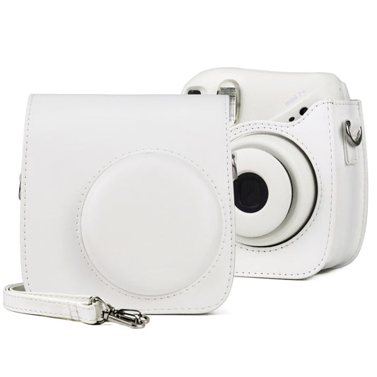 Retro Full Body PU Leather Case Camera  Bag with Strap for FUJIFILM instax mini 7+ (White) - Leather Bag by PMC Jewellery | Online Shopping South Africa | PMC Jewellery | Buy Now Pay Later Mobicred