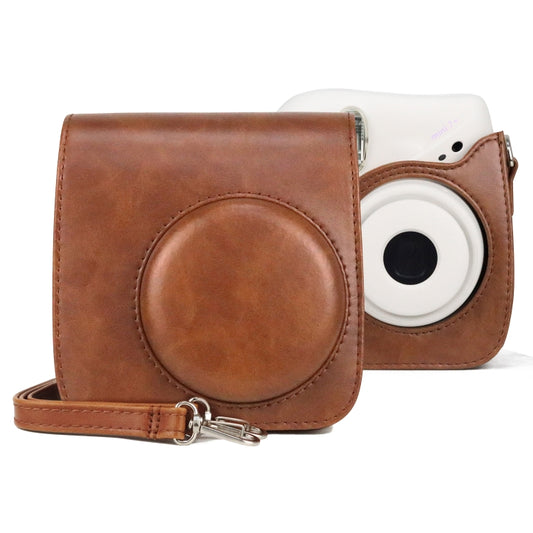 Retro Full Body PU Leather Case Camera  Bag with Strap for FUJIFILM instax mini 7+ (Brown) - Leather Bag by PMC Jewellery | Online Shopping South Africa | PMC Jewellery | Buy Now Pay Later Mobicred