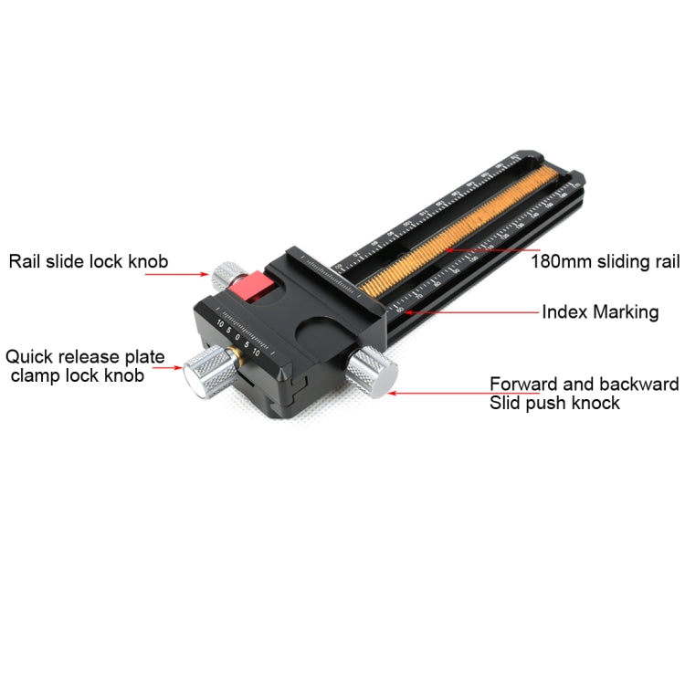 FITTEST 180mm Precision Aluminium 2-way Macro Rail Slider Tripod Head Quick Release Plate Holder - free shipping - PMC TechLife - Order now!