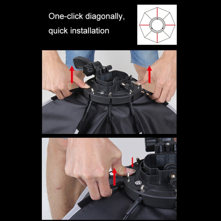 TRIOPO KS2-90 90cm Fast Loading Speedlite Flash Octagon Parabolic Softbox Diffuser (Black) - free shipping - PMC TechLife - Order now!