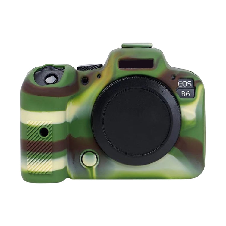 For Canon EOS R6 Litchi Texure Soft Silicone Case(Camouflage) - Protective Case by PMC TechLife | Online Shopping South Africa | PMC TechLife | Buy Now Pay Later Mobicred