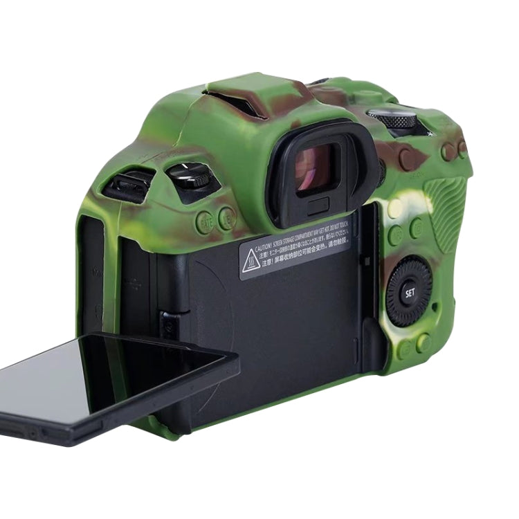 For Canon EOS R6 Litchi Texure Soft Silicone Case(Camouflage) - Protective Case by PMC TechLife | Online Shopping South Africa | PMC TechLife | Buy Now Pay Later Mobicred