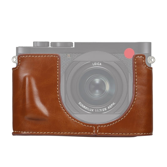 1/4 inch Thread PU Leather Camera Half Case Base for Leica Q2(Brown) - Half Case by PMC Jewellery | Online Shopping South Africa | PMC Jewellery | Buy Now Pay Later Mobicred