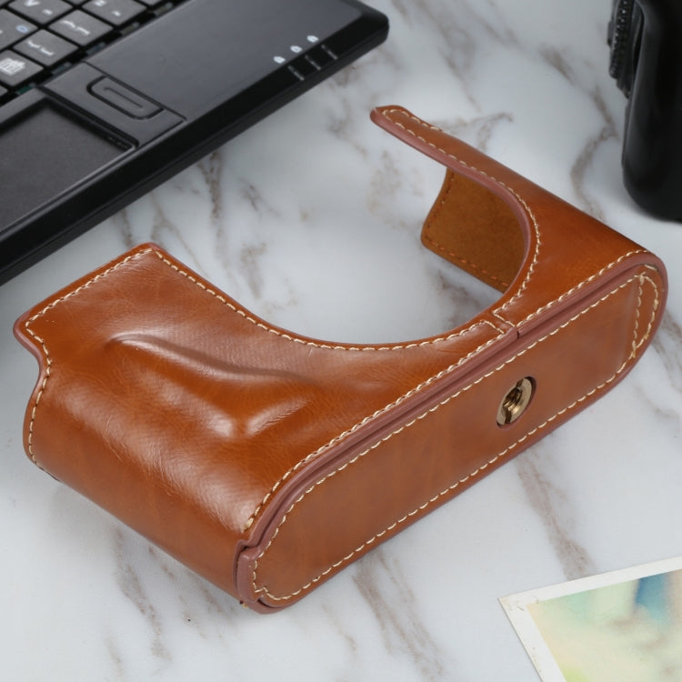 1/4 inch Thread PU Leather Camera Half Case Base for Leica Q2(Brown) - Half Case by PMC TechLife | Online Shopping South Africa | PMC TechLife | Buy Now Pay Later Mobicred