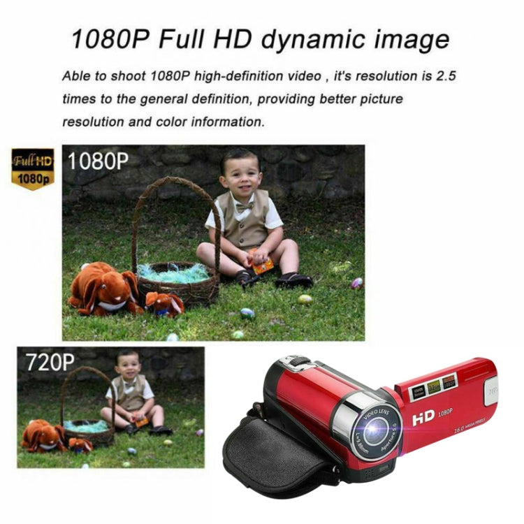 16X Digital Zoom HD 16 Million Pixel Home Travel DV Camera, AU Plug (Red) - Video Cameras by PMC TechLife | Online Shopping South Africa | PMC TechLife | Buy Now Pay Later Mobicred