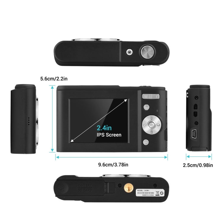 DC311 2.4 inch 36MP 16X Zoom 2.7K Full HD Digital Camera Children Card Camera, EU Plug(Black) - Children Cameras by PMC TechLife | Online Shopping South Africa | PMC TechLife | Buy Now Pay Later Mobicred