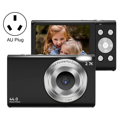 DC402 2.4 inch 44MP 16X Zoom 1080P Full HD Digital Camera Children Card Camera, AU Plug(Black) - Children Cameras by PMC Jewellery | Online Shopping South Africa | PMC Jewellery | Buy Now Pay Later Mobicred