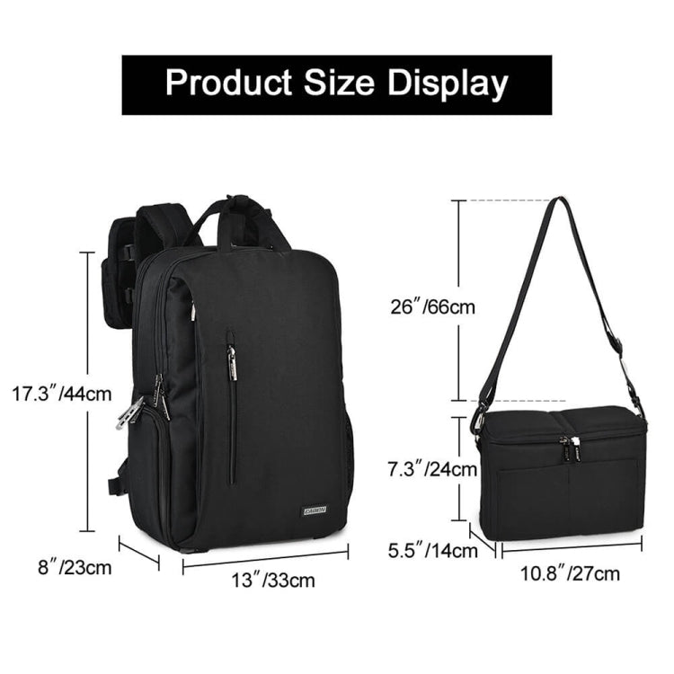 CADeN L5 III Multi-function Digital Camera Dual Shoulders Bag Backpack (Black) - free shipping - PMC TechLife - Order now!