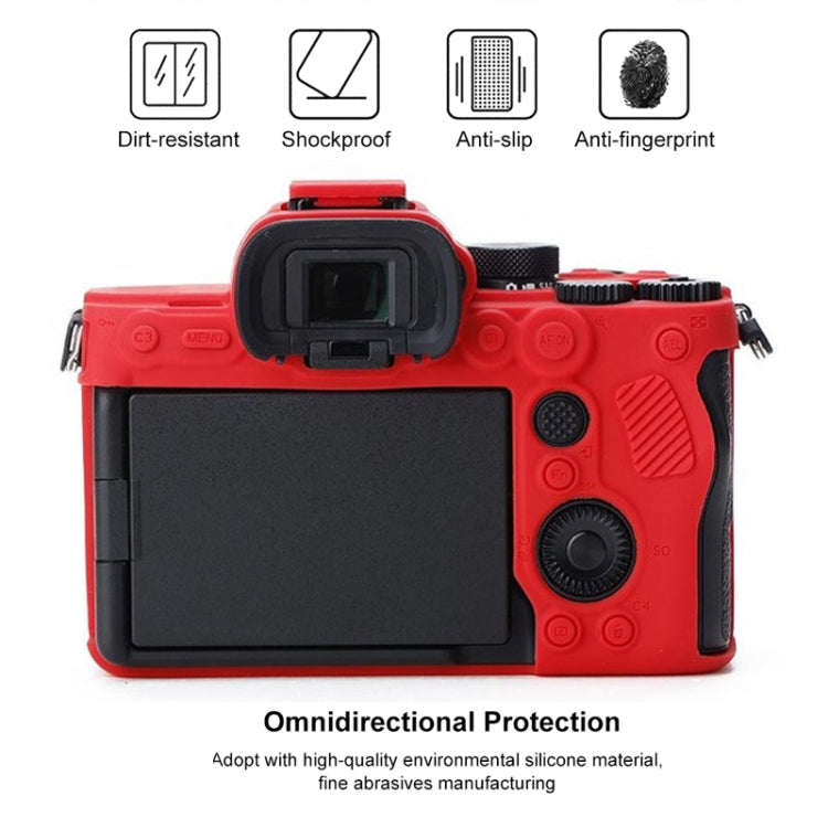 Soft Silicone Protective Case for Sony A7 IV (Red) - Protective Case by PMC TechLife | Online Shopping South Africa | PMC TechLife | Buy Now Pay Later Mobicred