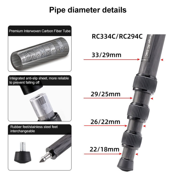 BEXIN RC294 Portable Collapsible Carbon Fiber Camera Tripod - free shipping - PMC TechLife - Order now!