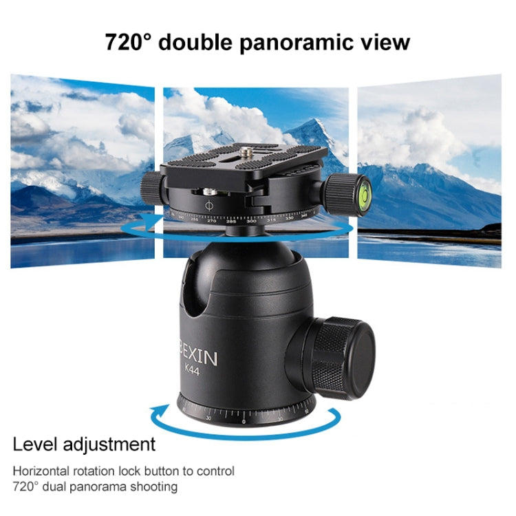 BEXIN RC294 Portable Collapsible Carbon Fiber Camera Tripod with K44 Panoramic Ball Head - Tripods by PMC TechLife | Online Shopping South Africa | PMC TechLife | Buy Now Pay Later Mobicred
