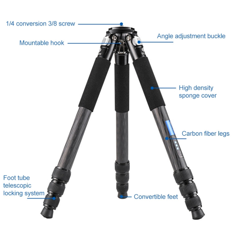 BEXIN RC334 Portable Collapsible Carbon Fiber Camera Tripod - free shipping - PMC TechLife - Order now!