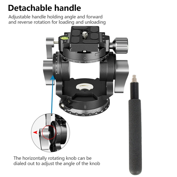 BEXIN DT-02R/S 2D 720 Degree Panorama Heavy Duty Tripod Action Fluid Drag Head with Quick Release Plate - free shipping - PMC Jewellery - Order now!