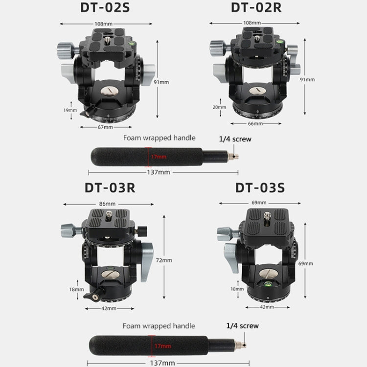 BEXIN DT-03R/S 720 Degree Panorama Heavy Duty Tripod Action Fluid Drag Head with Quick Release Plate - free shipping - PMC Jewellery - Order now!