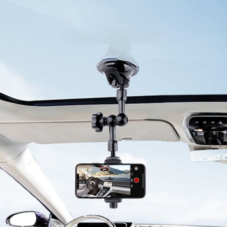 37cm Single Suction Cup Articulating Friction Magic Arm Phone Clamp Mount(Black) - Holder by PMC TechLife | Online Shopping South Africa | PMC TechLife | Buy Now Pay Later Mobicred