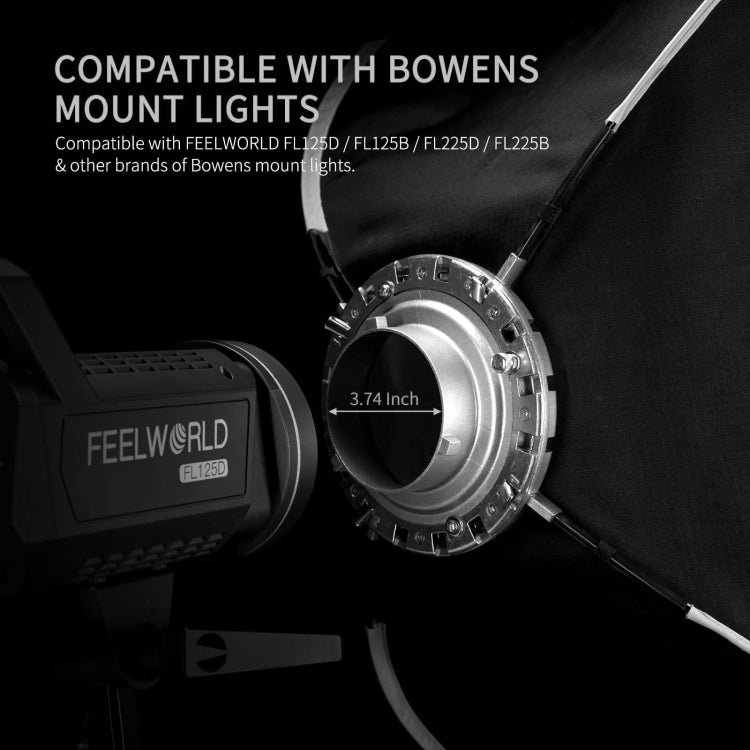 FEELWORLD FSR90 60x90cm Rectangular Softbox Quick Release Bowens Mount Diffuser - free shipping - PMC TechLife - Order now!