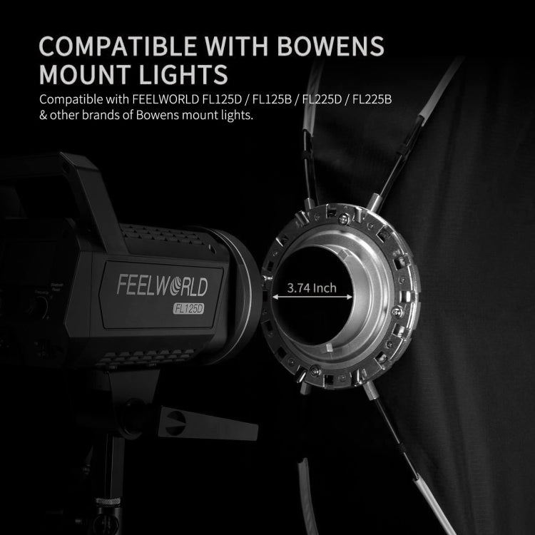 FEELWORLD FSR120 30x120cm Rectangular Softbox Quick Release Bowens Mount Diffuser - free shipping - PMC TechLife - Order now!