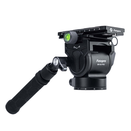 Fotopro MH-6A Pro Aluminum Alloy Heavy Duty Video Camera Tripod Action Fluid Drag Head with Sliding Plate (Black) - Tripod Heads by Fotopro | Online Shopping South Africa | PMC Jewellery | Buy Now Pay Later Mobicred