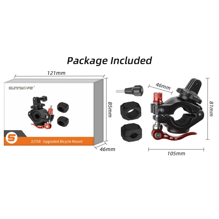 Sunnylife Sports Camera Universal Bicycle Clamp 360 Rotation 19-35mm Clip for DJI Action / Insta360 / GoPro (Black) - Bicycle Handlebar Mount by Sunnylife | Online Shopping South Africa | PMC Jewellery | Buy Now Pay Later Mobicred