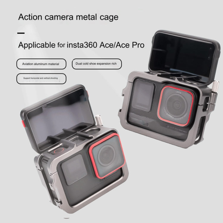 For Insta360 Ace Pro / Ace Aluminum Alloy Metal Rabbit Cage Frame (Grey) - Mount & Holder by PMC TechLife | Online Shopping South Africa | PMC TechLife | Buy Now Pay Later Mobicred