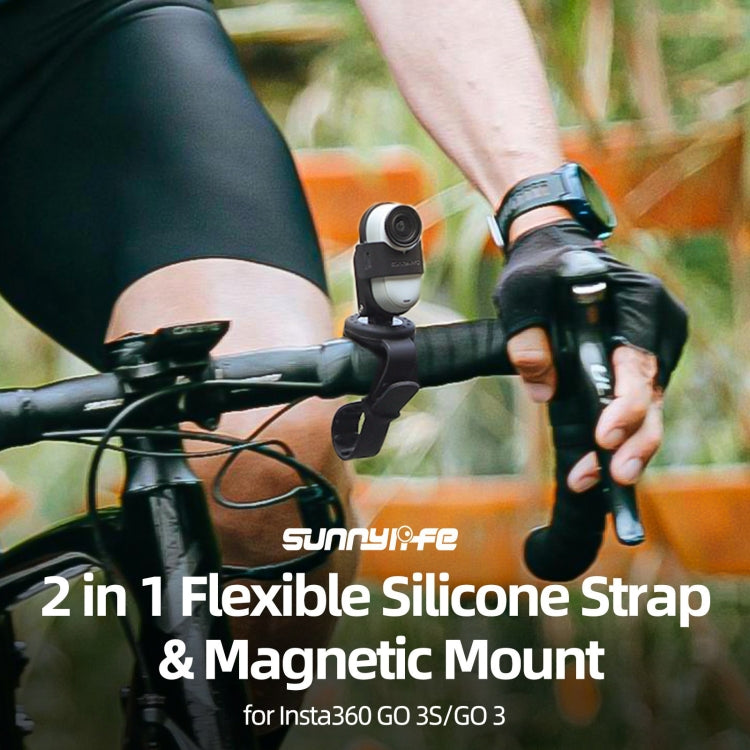 For Insta360 GO 3S / GO 3 Sunnylife Camera Strap Magnetic Mount Drone Mount Silicone Wristband Backpack Stripe (Black) - free shipping - PMC TechLife - Order now!