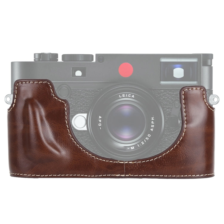 1/4 inch Thread PU Leather Camera Half Case Base for Leica M10 (Coffee) - free shipping - PMC TechLife - Order now!