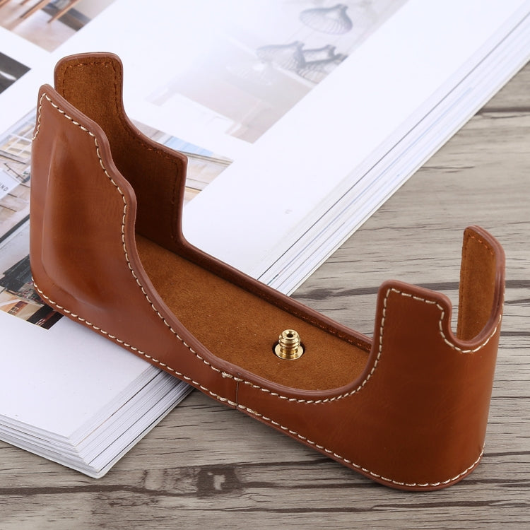 1/4 inch Thread PU Leather Camera Half Case Base for Leica M10 (Brown) - free shipping - PMC TechLife - Order now!