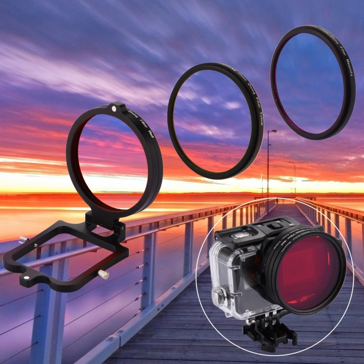 58mm Yellow + Red + Purple Diving Lens Filter for GoPro HERO7 Black/6 /5 - Lens Filter by PMC Jewellery | Online Shopping South Africa | PMC Jewellery | Buy Now Pay Later Mobicred