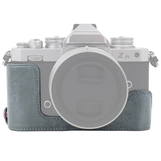 1/4 inch Thread PU Leather Camera Half Case Base for Nikon Z fc (Grey) - Half Case by PMC Jewellery | Online Shopping South Africa | PMC Jewellery | Buy Now Pay Later Mobicred