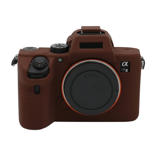 For Sony A7 III / ILCE-7M3 / A7R III Soft Silicone Protective Case(Coffee) - Protective Case by PMC Jewellery | Online Shopping South Africa | PMC Jewellery | Buy Now Pay Later Mobicred