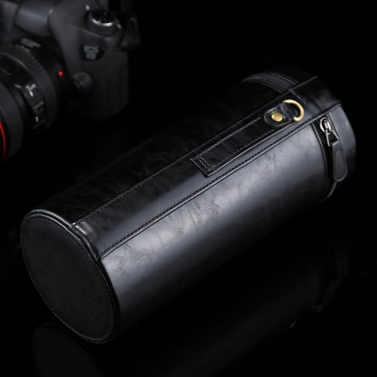 Extra Large Lens Case Zippered PU Leather Pouch Box for DSLR Camera Lens, Size: 24.5*10.5*10.5cm(Black) - free shipping - PMC TechLife - Order now!