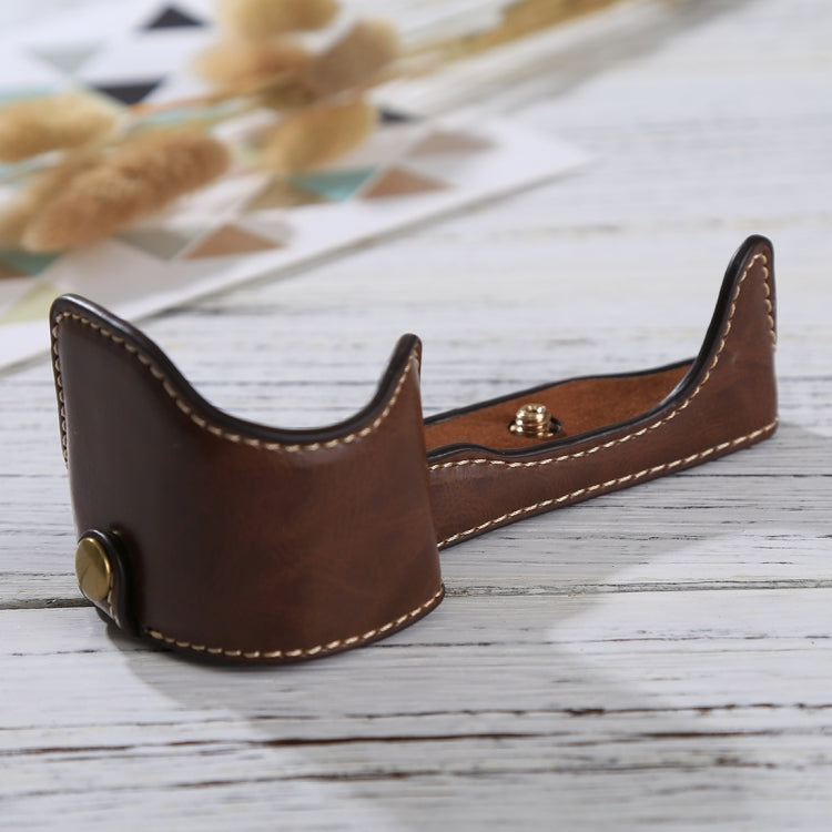 1/4 inch Thread PU Leather Camera Half Case Base for Sony ILCE-6000 / A6000(Coffee) - free shipping - PMC TechLife - Order now!