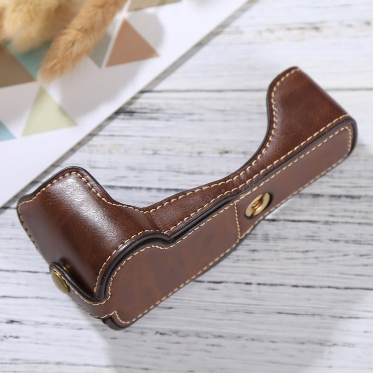1/4 inch Thread PU Leather Camera Half Case Base for Canon EOS M3(Coffee) - free shipping - PMC TechLife - Order now!